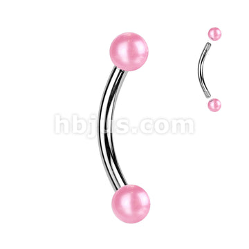 316L Surgical Steel Pearlish Coat Acrylic Balls 316L Surgical Steel... - Image 3