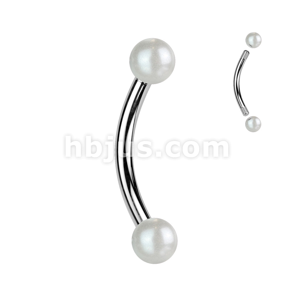 316L Surgical Steel Pearlish Coat Acrylic Balls 316L Surgical Steel... - Image 4
