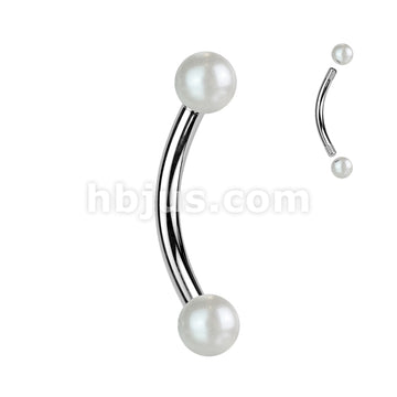 316L Surgical Steel Pearlish Coat Acrylic Balls 316L Surgical Steel... - Image 4