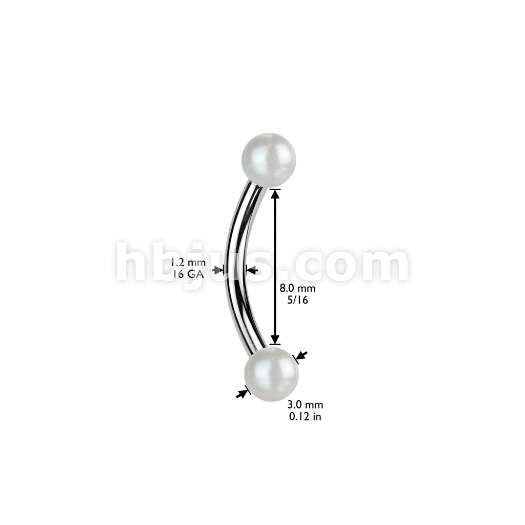 316L Surgical Steel Pearlish Coat Acrylic Balls 316L Surgical Steel... - Image 5