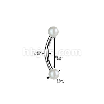 316L Surgical Steel Pearlish Coat Acrylic Balls 316L Surgical Steel... - Image 5