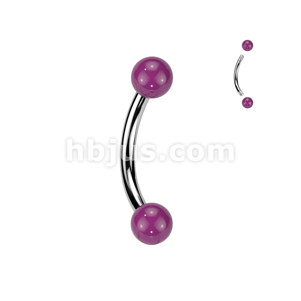 24 Pc Assorted Pack of 316L Curved Barbells With Acrylic Balls - Image 2