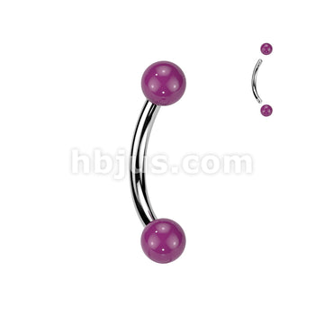 24 Pc Assorted Pack of 316L Curved Barbells With Acrylic Balls - Image 2