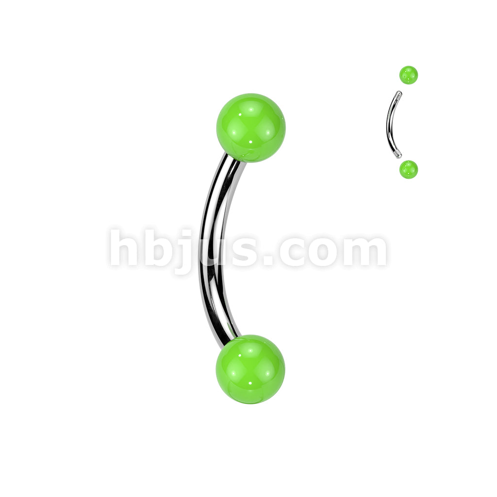 24 Pc Assorted Pack of 316L Curved Barbells With Acrylic Balls - Image 4