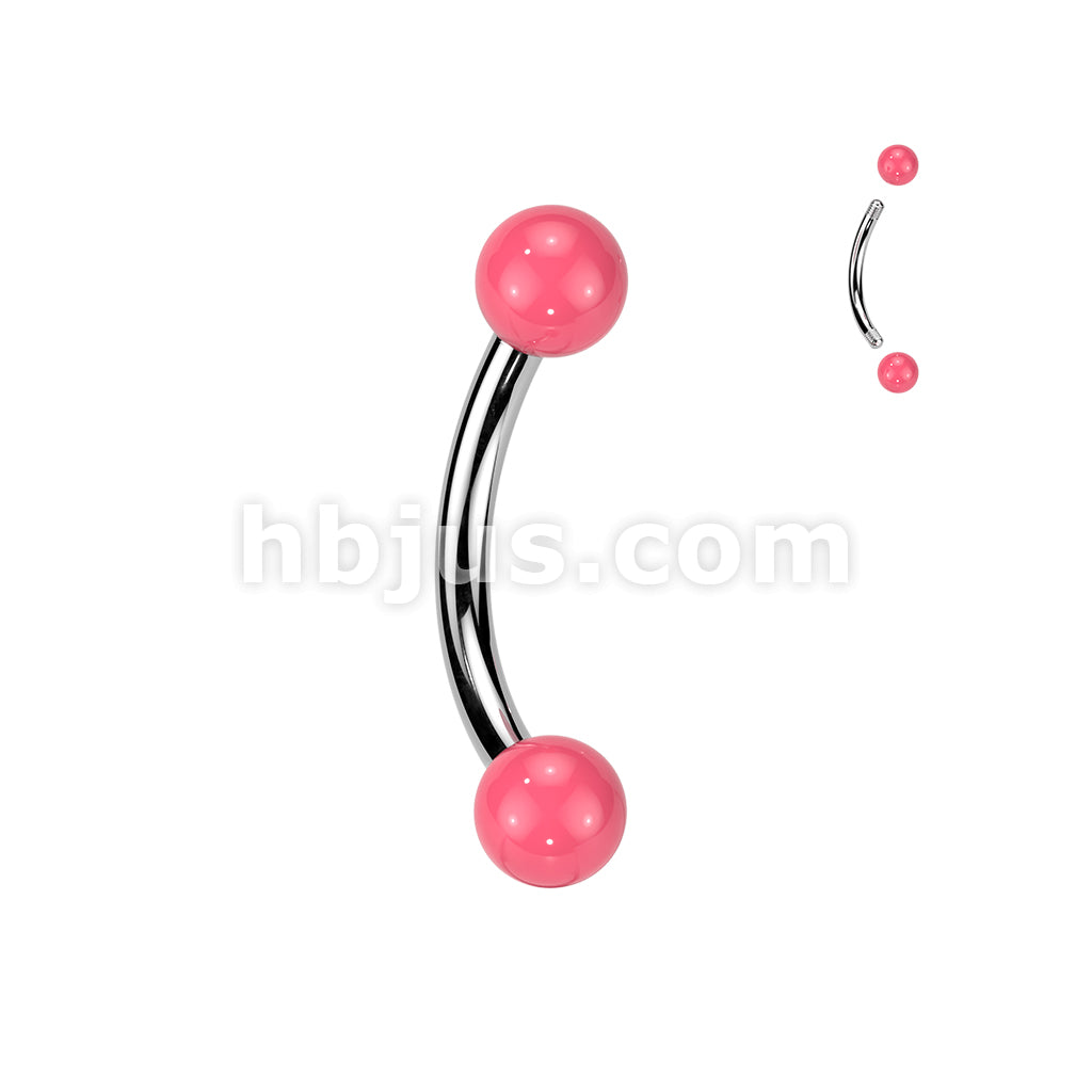 24 Pc Assorted Pack of 316L Curved Barbells With Acrylic Balls - Image 7