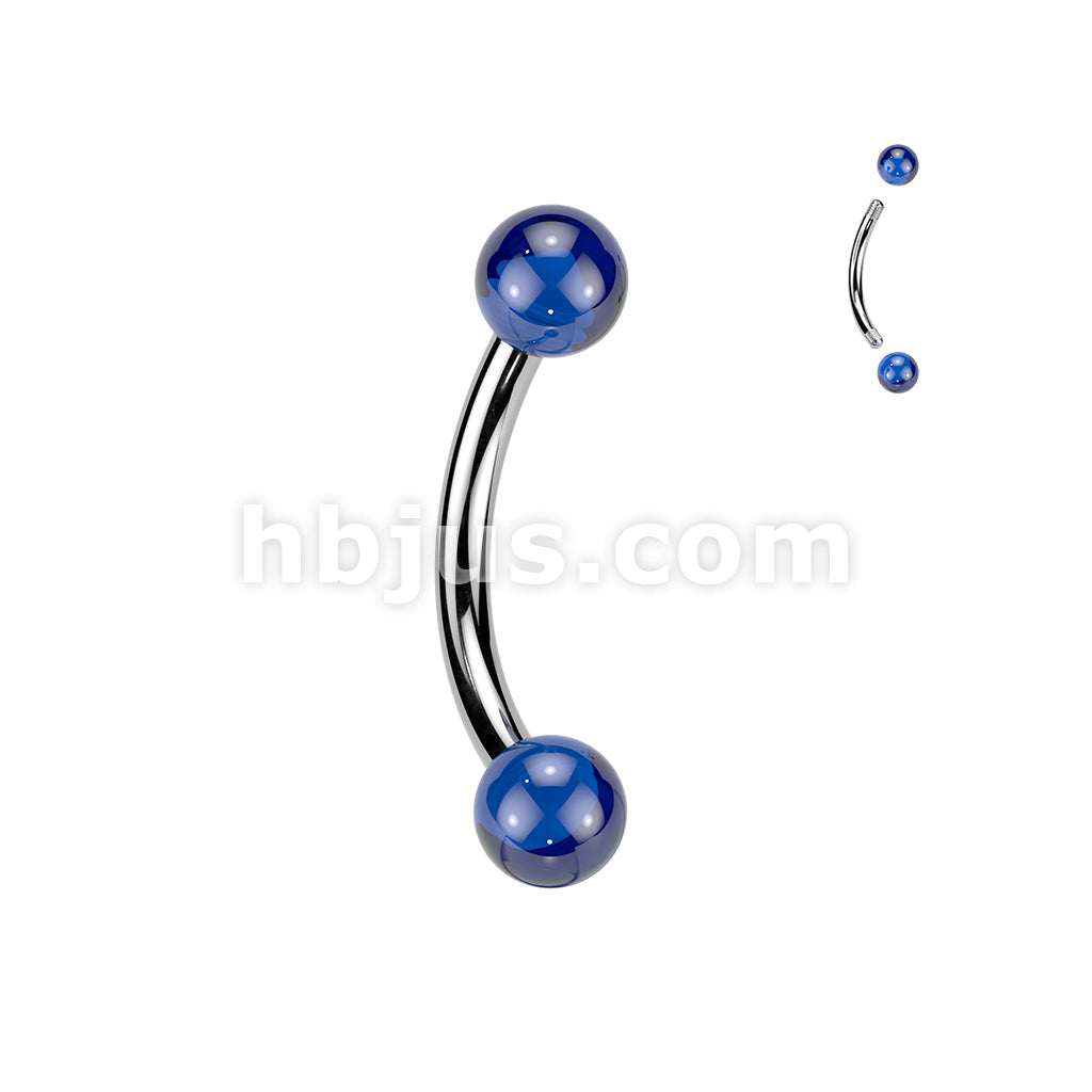 24 Pc Assorted Pack of 316L Curved Barbells With Glow In The Dark Acrylic Balls - Image 2
