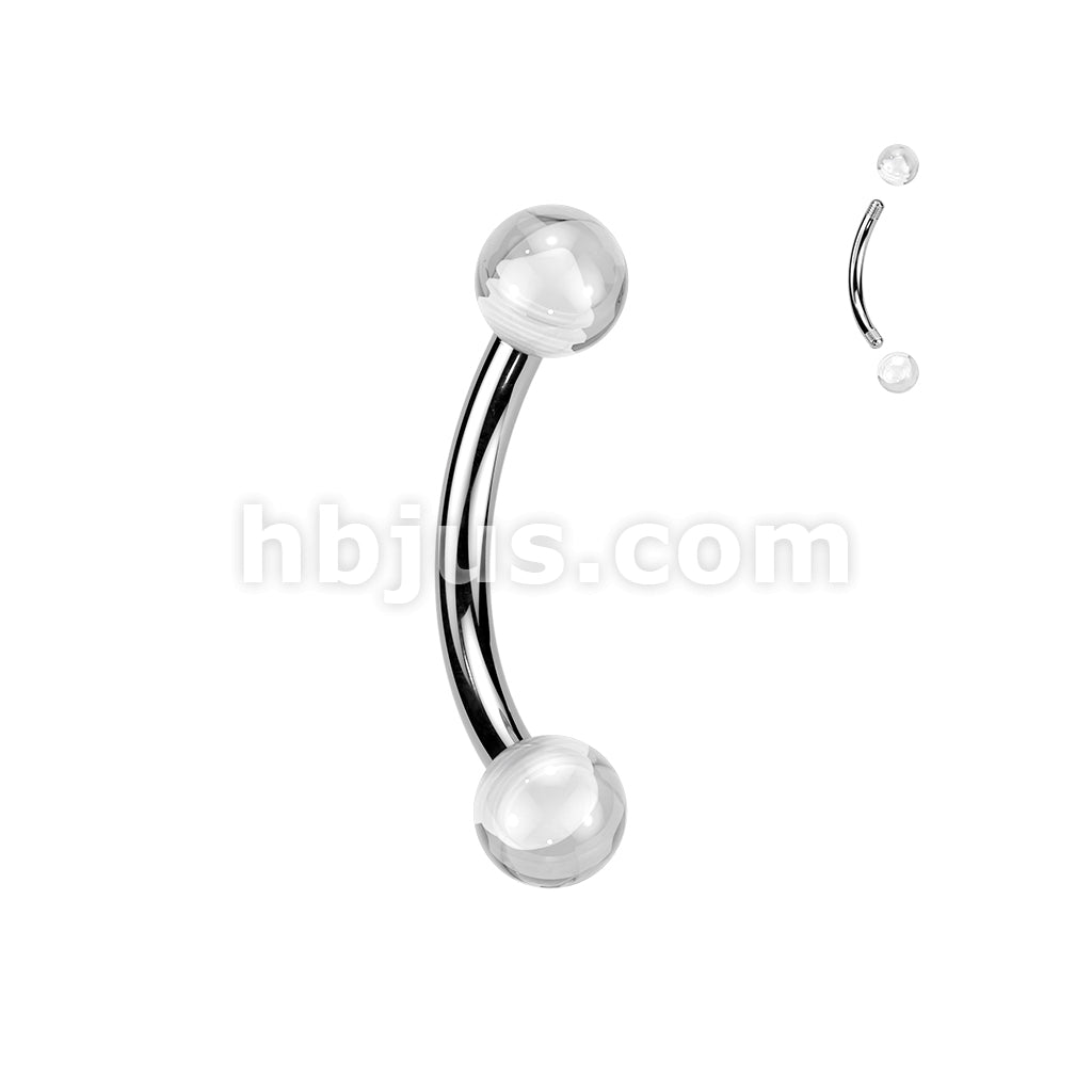24 Pc Assorted Pack of 316L Curved Barbells With Glow In The Dark Acrylic Balls - Image 3
