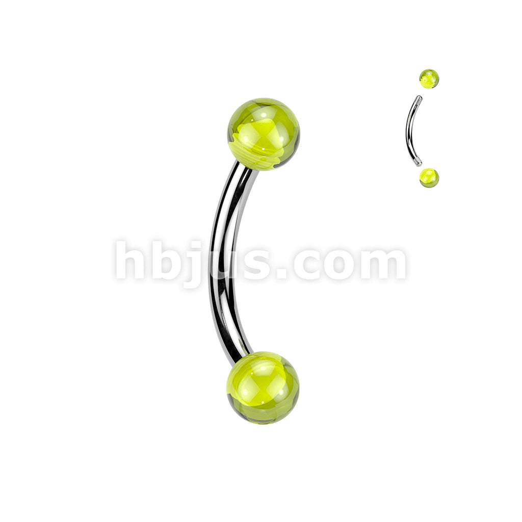 24 Pc Assorted Pack of 316L Curved Barbells With Glow In The Dark Acrylic Balls - Image 4