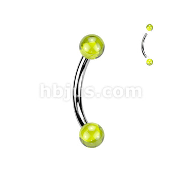 24 Pc Assorted Pack of 316L Curved Barbells With Glow In The Dark Acrylic Balls - Image 4