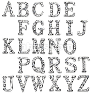 Brass CZ Paved Initial Charms With Lobster Claw for Belly Rings,... - Image 2