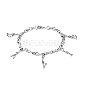 Brass CZ Paved Initial Charms With Lobster Claw for Belly Rings,... - Image 4