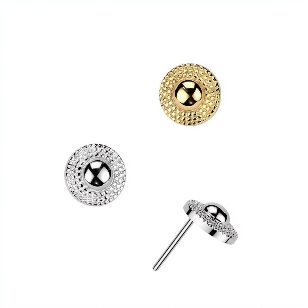 14KT Gold 14K Gold Threadless Push In Shield Top