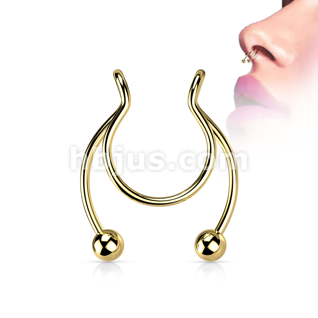 316L Surgical Steel Fake Clip On Horseshoe for Septum, Nipple and Ear - Image 3
