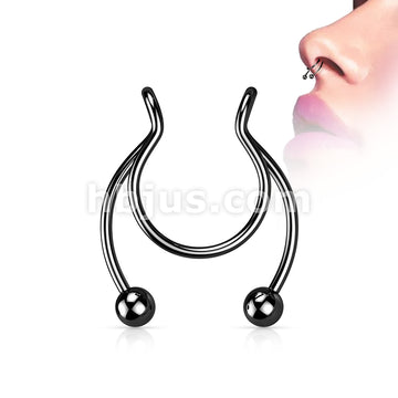 316L Surgical Steel Fake Clip On Horseshoe for Septum, Nipple and Ear - Image 4