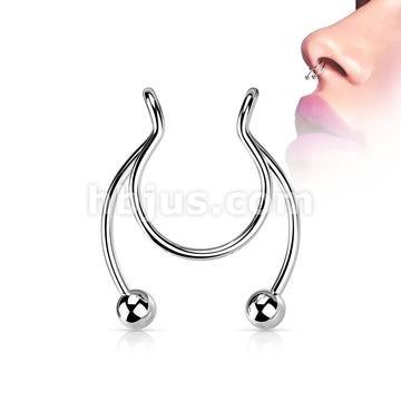 316L Surgical Steel Fake Clip On Horseshoe for Septum, Nipple and Ear - Image 5