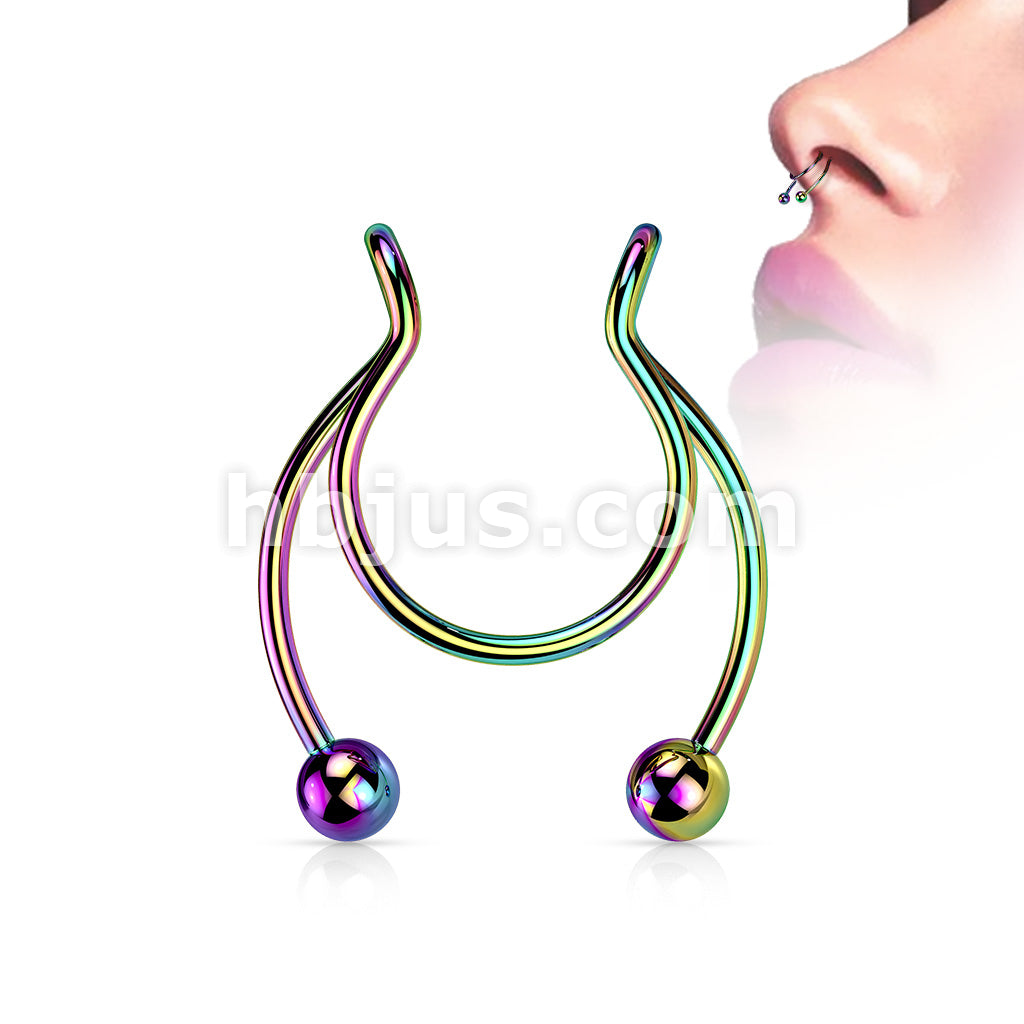 316L Surgical Steel Fake Clip On Horseshoe for Septum, Nipple and Ear - Image 6