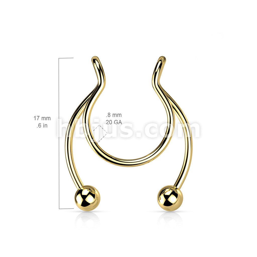 316L Surgical Steel Fake Clip On Horseshoe for Septum, Nipple and Ear - Image 7