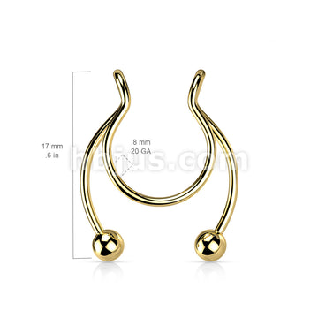 316L Surgical Steel Fake Clip On Horseshoe for Septum, Nipple and Ear - Image 7