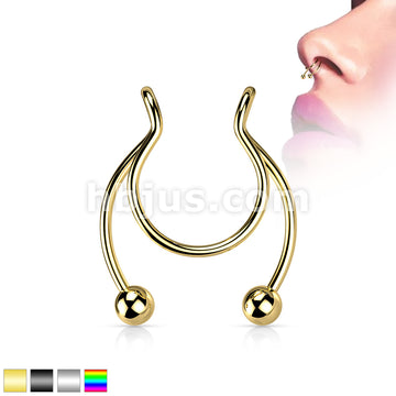316L Surgical Steel Fake Clip On Horseshoe for Septum, Nipple and Ear - Image 2