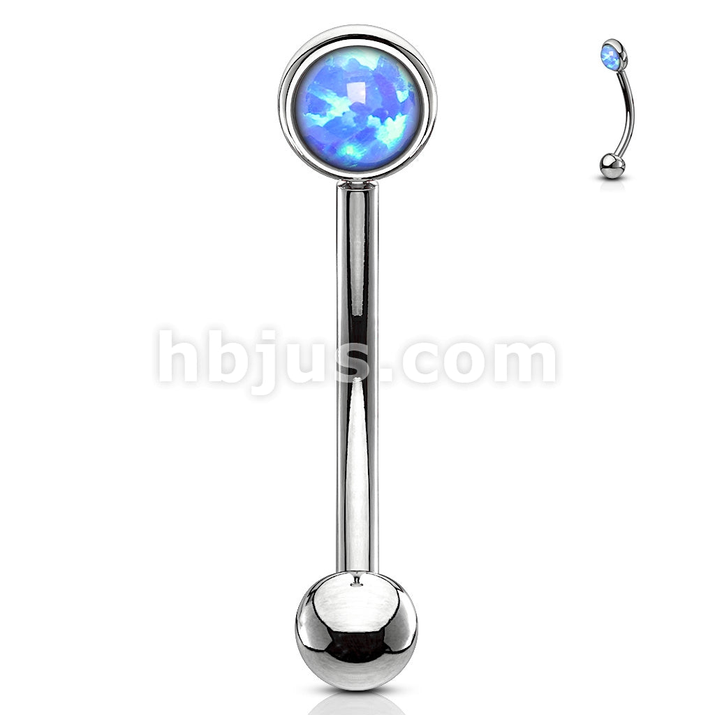 Opal Flat Set 316L Surgical Steel Eyebrow Rook Piercing Curve - Image 4
