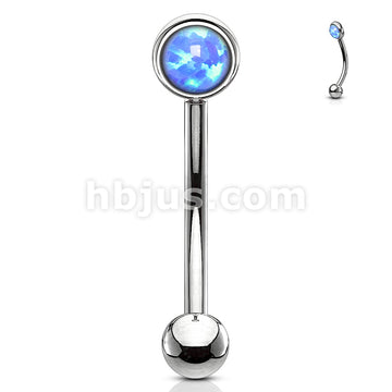 Opal Flat Set 316L Surgical Steel Eyebrow Rook Piercing Curve - Image 4