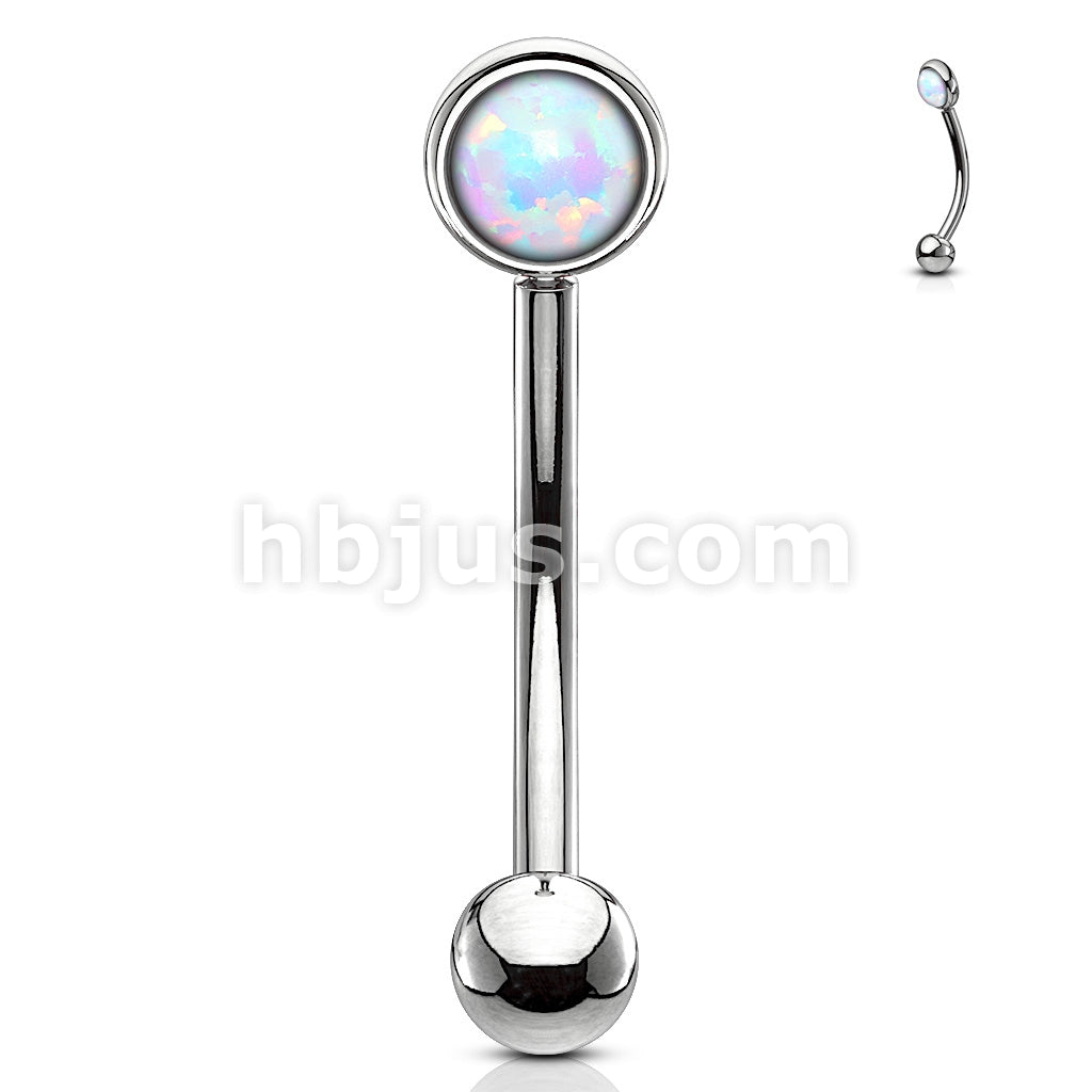 Opal Flat Set 316L Surgical Steel Eyebrow Rook Piercing Curve - Image 5
