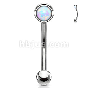 Opal Flat Set 316L Surgical Steel Eyebrow Rook Piercing Curve - Image 5