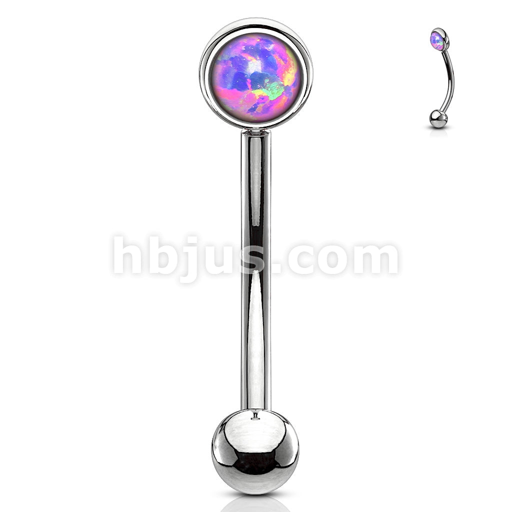 Opal Flat Set 316L Surgical Steel Eyebrow Rook Piercing Curve - Image 6
