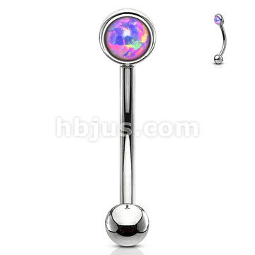 Opal Flat Set 316L Surgical Steel Eyebrow Rook Piercing Curve - Image 6