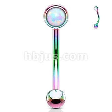 Opal Flat Set 316L Surgical Steel Eyebrow Rook Piercing Curve - Image 8