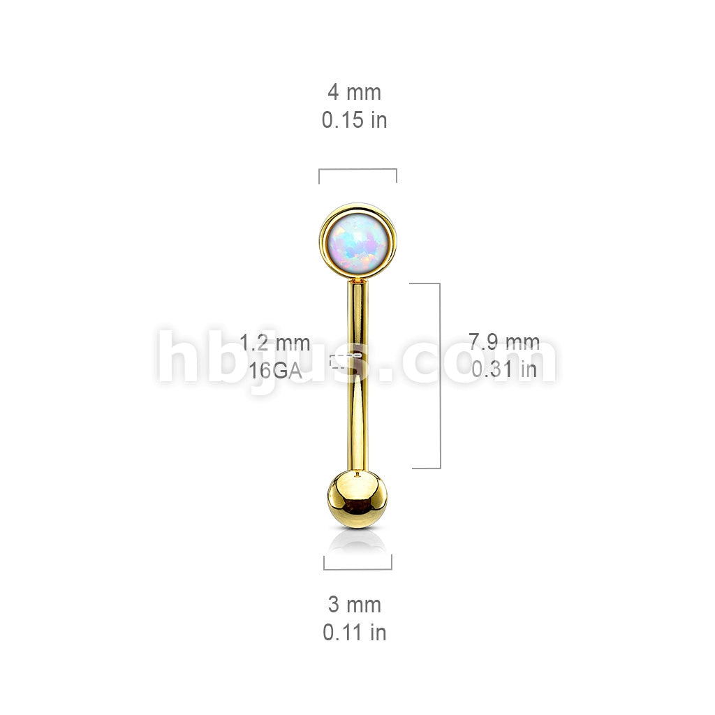 Opal Flat Set 316L Surgical Steel Eyebrow Rook Piercing Curve - Image 9
