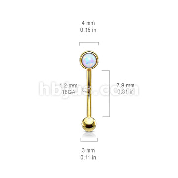 Opal Flat Set 316L Surgical Steel Eyebrow Rook Piercing Curve - Image 9