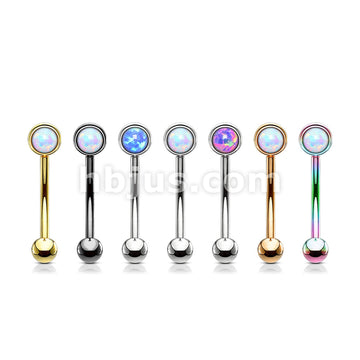 Opal Flat Set 316L Surgical Steel Eyebrow Rook Piercing Curve - Image 10