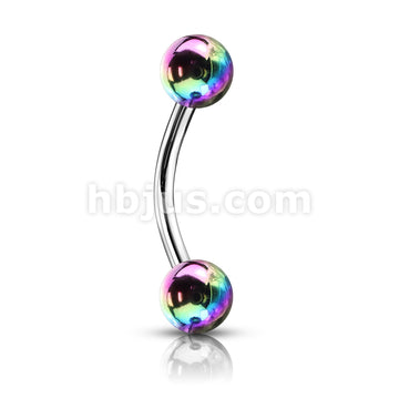 Metallic AB Coating Balls Over 316L Surgical Steel Curved Barbells for... - Image 6