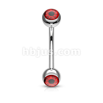 Eyeball Inlaid 316L Surgical Steel Curved Barbells for Eyebrow and More - Image 5