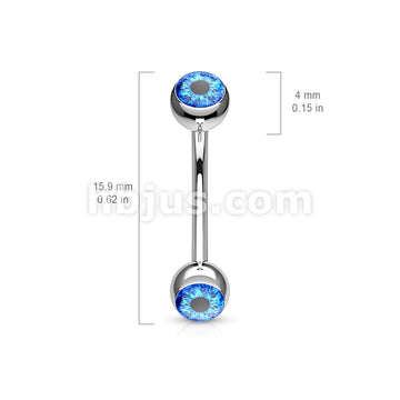Eyeball Inlaid 316L Surgical Steel Curved Barbells for Eyebrow and More - Image 6