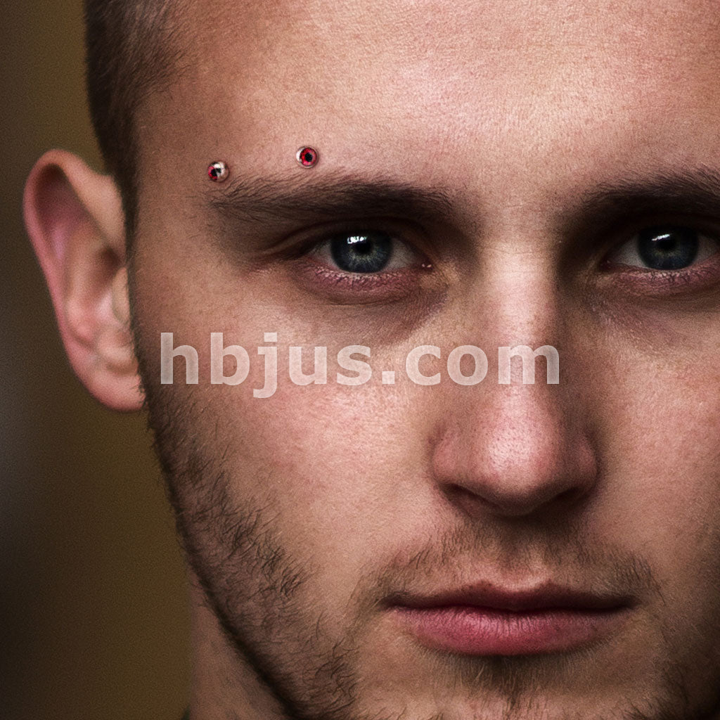 Eyeball Inlaid 316L Surgical Steel Curved Barbells for Eyebrow and More - Image 8
