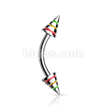 Stripe Spikes 316L Surgical Steel Curve Barbells - Image 3