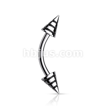 Stripe Spikes 316L Surgical Steel Curve Barbells - Image 4