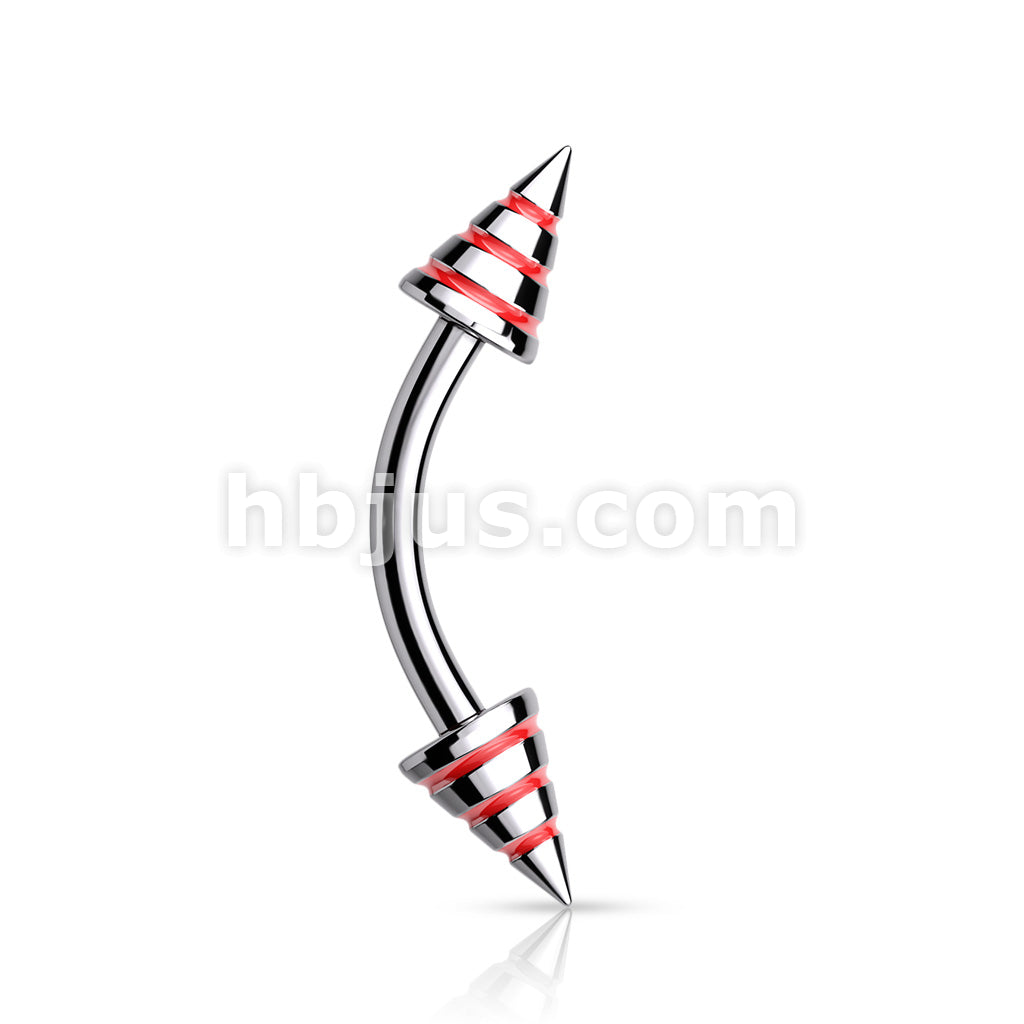 Stripe Spikes 316L Surgical Steel Curve Barbells - Image 5