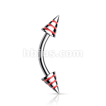 Stripe Spikes 316L Surgical Steel Curve Barbells - Image 5