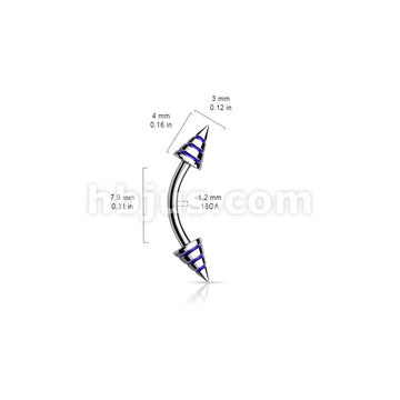 Stripe Spikes 316L Surgical Steel Curve Barbells - Image 6