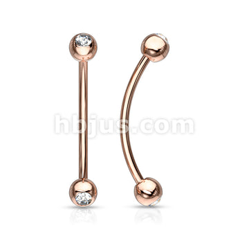 316L Surgical Steel Curved Barbell with Gemmed Ends for Snake Eye... - Image 9