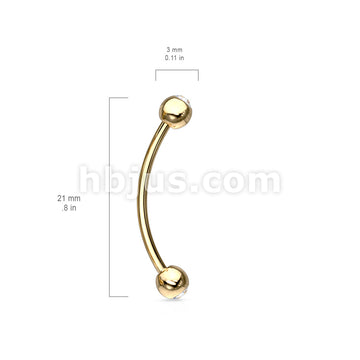 316L Surgical Steel Curved Barbell with Gemmed Ends for Snake Eye... - Image 10