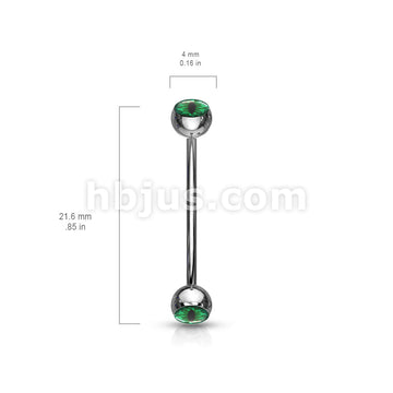 316L Surgical Steel Curved Barbell with Snake Eye Inlaid Ball Ends for... - Image 6