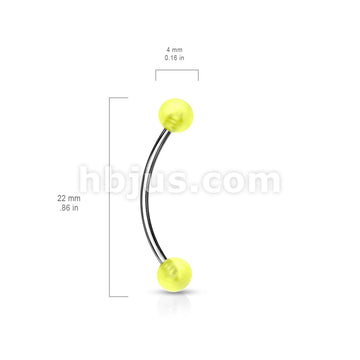 316L Surgical Steel Curved Barbell with Glow in the Dark Ball Ends for... - Image 7
