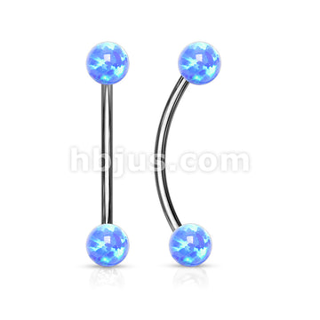 Opal Ball Ends 316L Surgical Steel Curved Barbell for Snake Eye... - Image 3