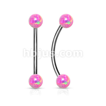 Opal Ball Ends 316L Surgical Steel Curved Barbell for Snake Eye... - Image 5