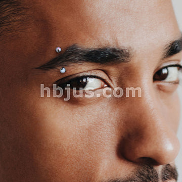 Claw Set Opals on Internally Threaded 316L Surgical Steel Eyebrow Barbells - Image 11