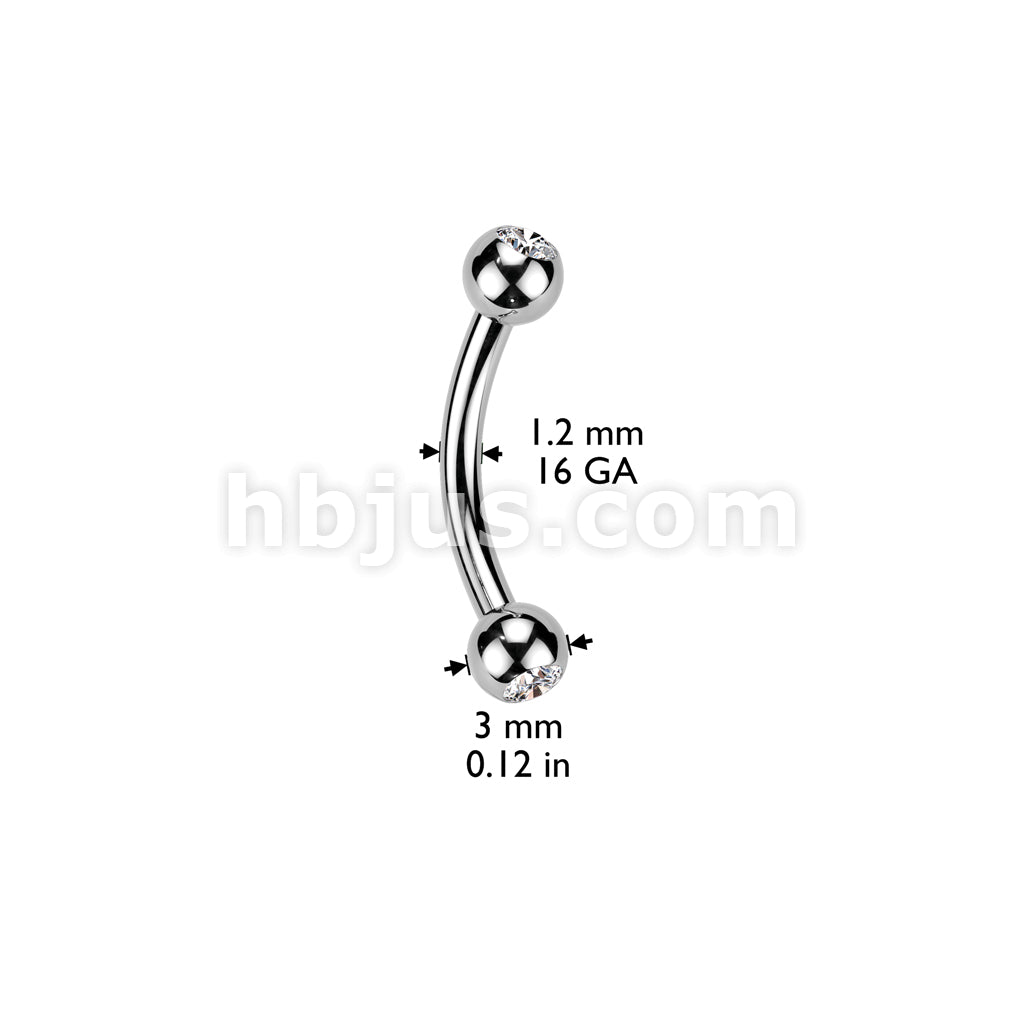 316L Surgical Steel Press Fit Jewel Set Balls Internally Threaded... - Image 3